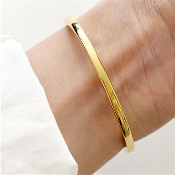 NEW 18K Gold S925 Simple Cuff Bracelet - Picture 4 of 16